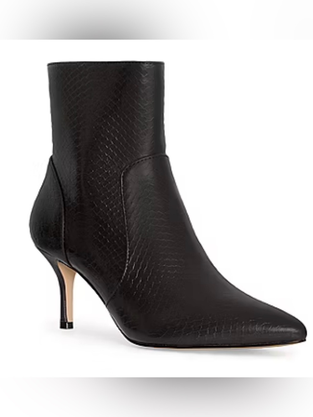 Women's Black Pointed Toe Ankle Bootie with Kitten Heel